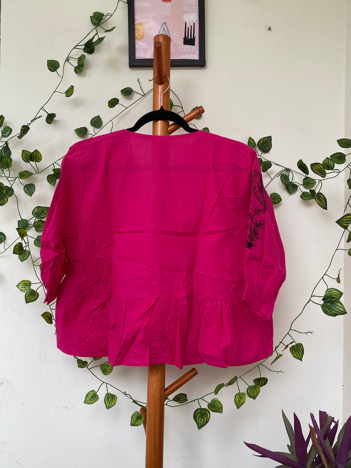 Zara Pink Tie Front Peplum Top