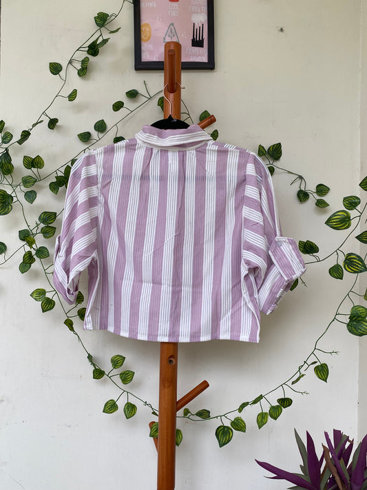 Lavender Striped Button Shirt
