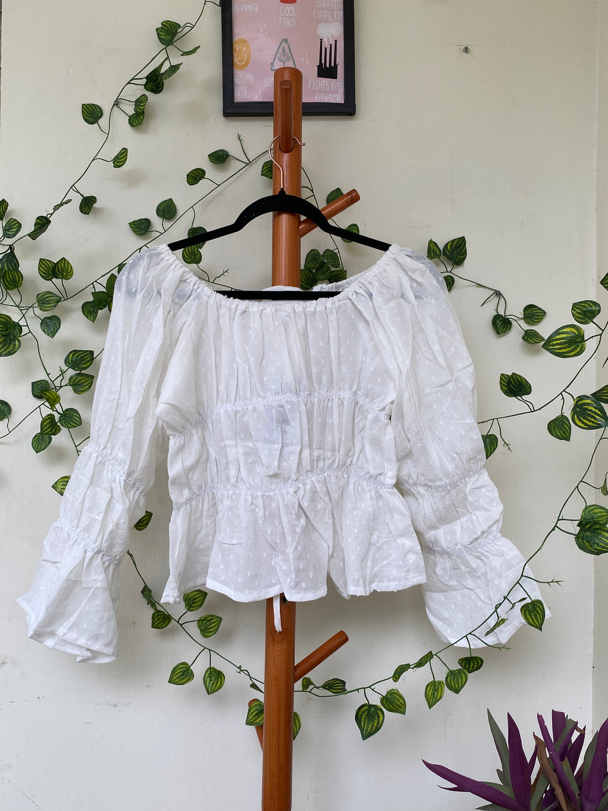 White Eyelet Off-Shoulder Top