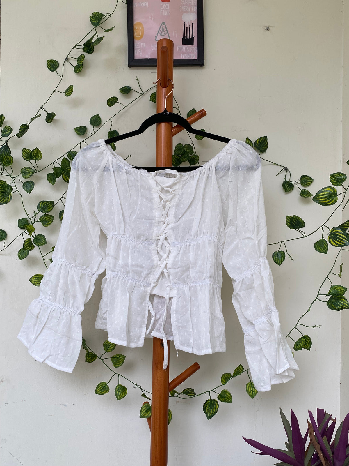 White Eyelet Off-Shoulder Top