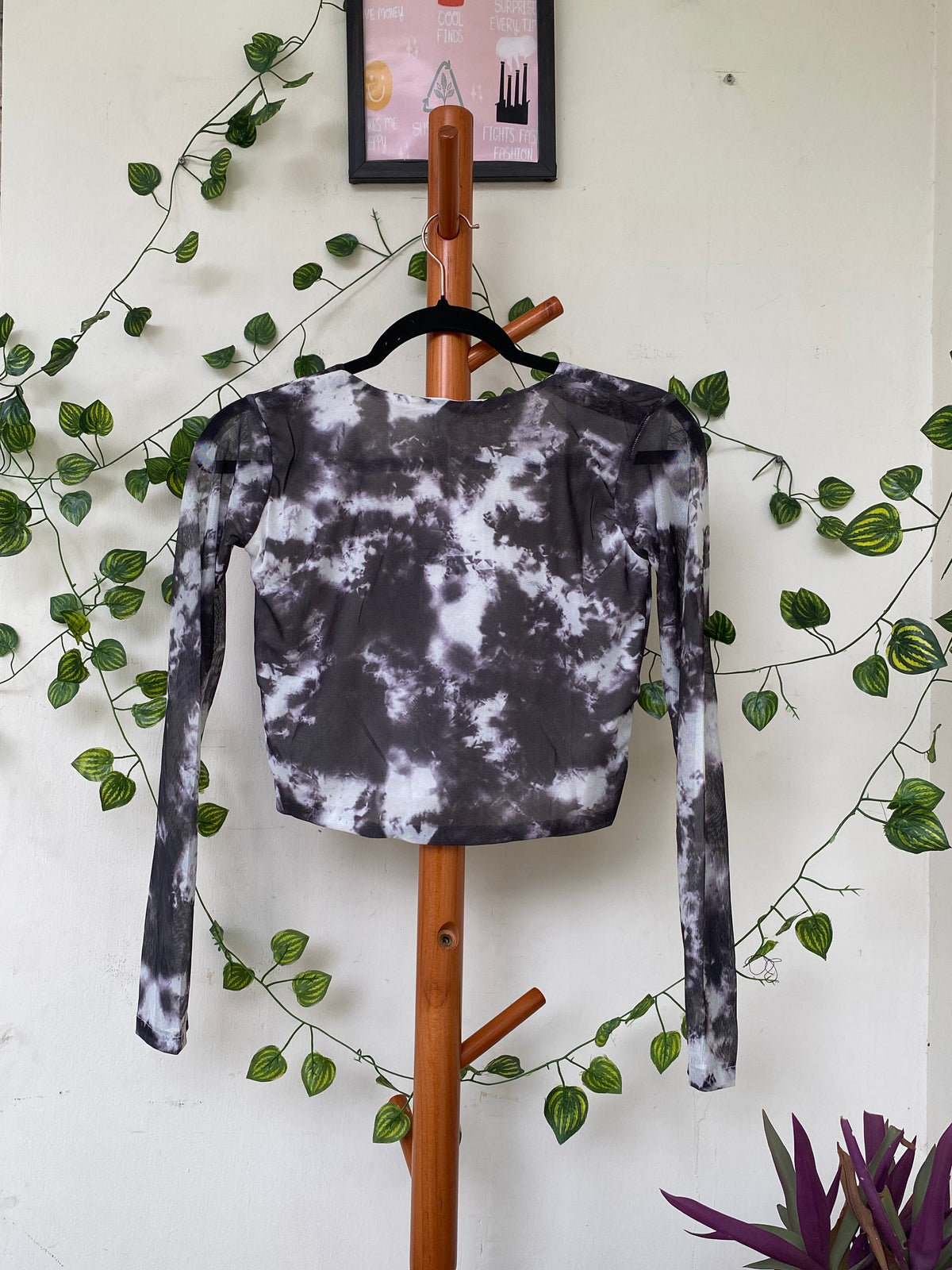 ZARA Tie Dye Mesh Crop Top