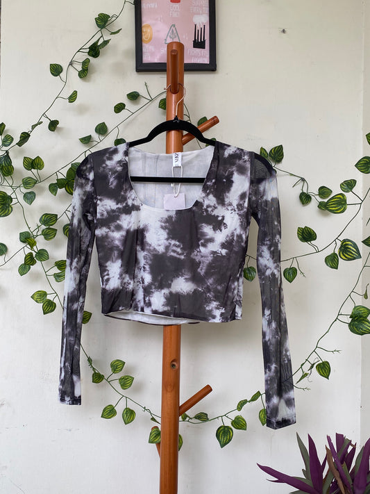 ZARA Tie Dye Mesh Crop Top