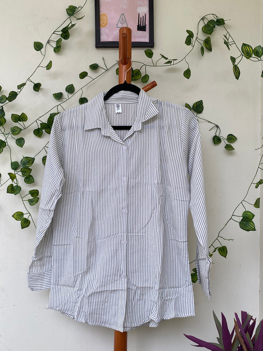 Zara White Pinstripe Shirt