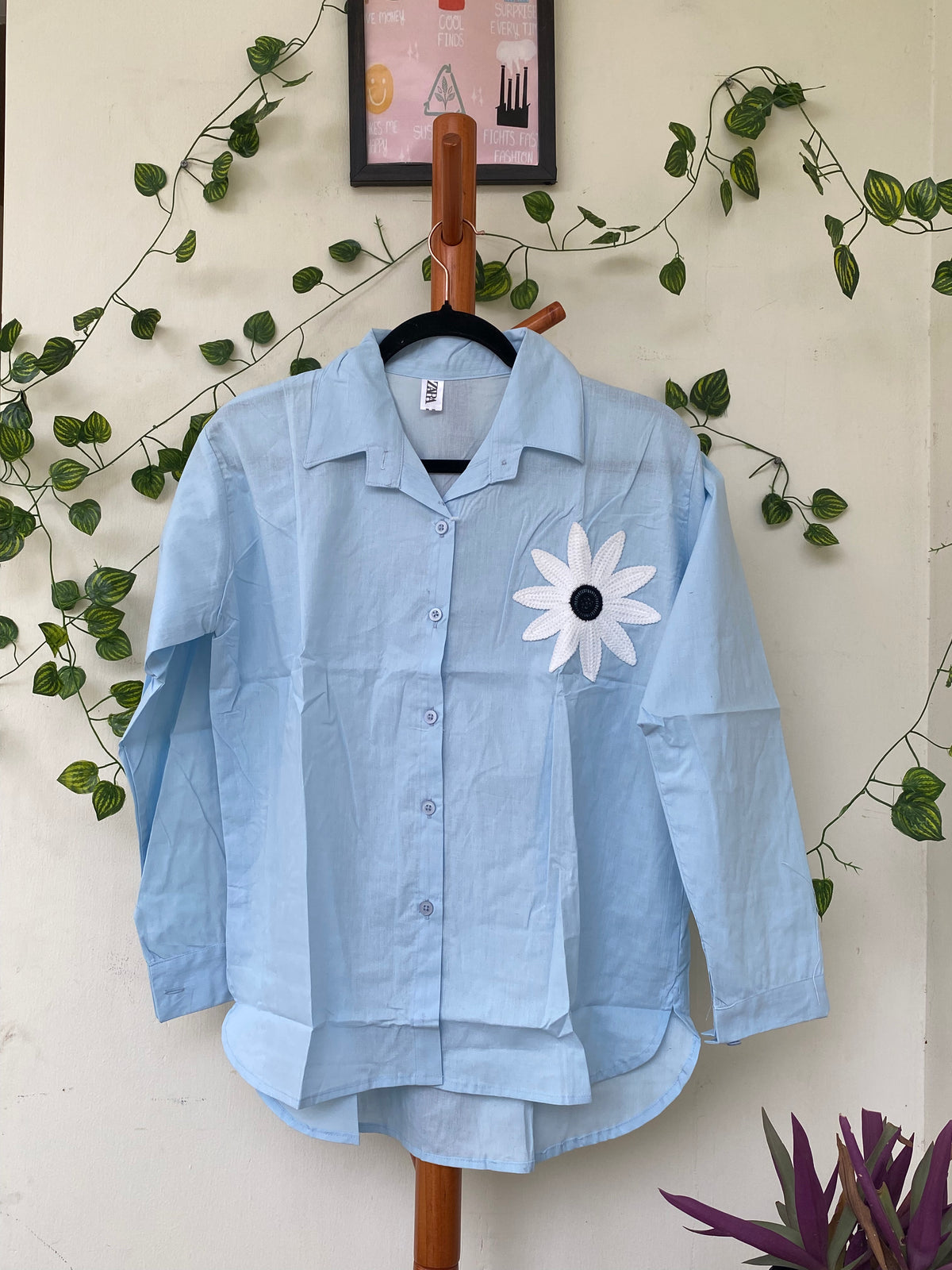 Zara Blue Floral Shirt