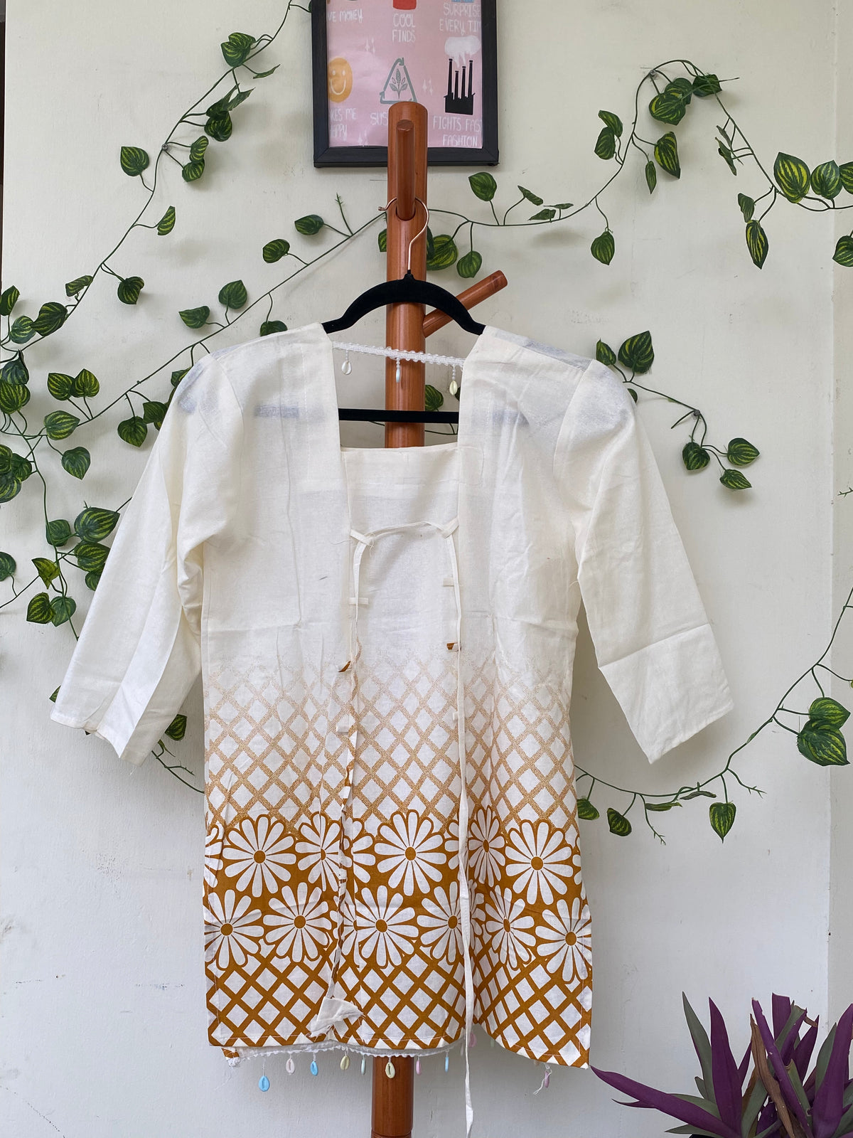 Zara White Floral Print Kurti