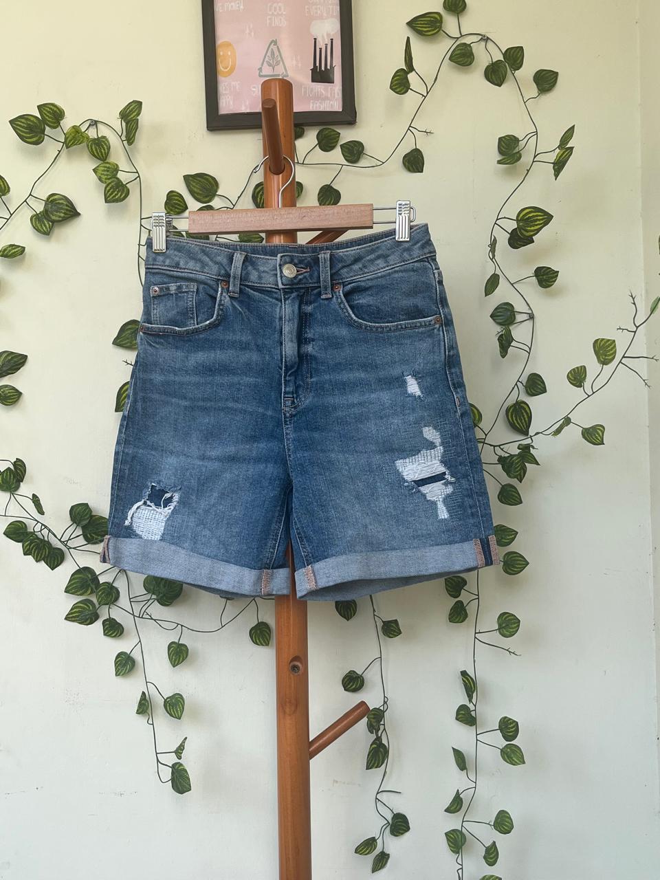 M&S Denim Shorts – Distressed Blue