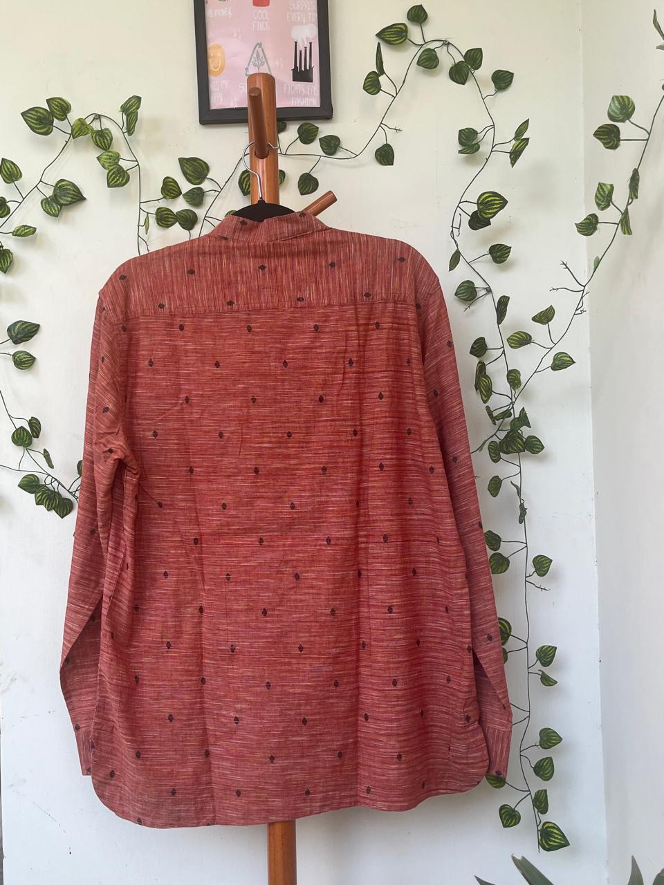 Fabindia Orange Speckled Cotton Kurta