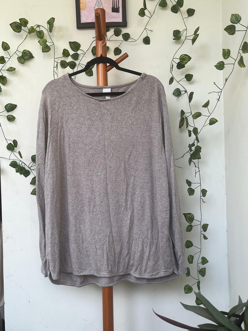 H&M Grey Textured Long Sleeve Top