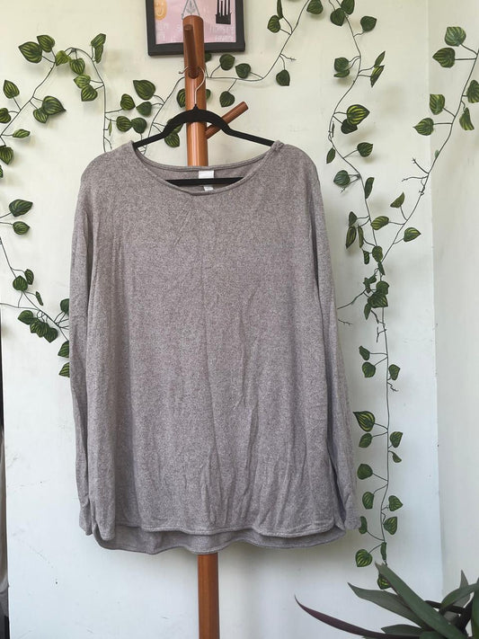 H&M Grey Textured Long Sleeve Top