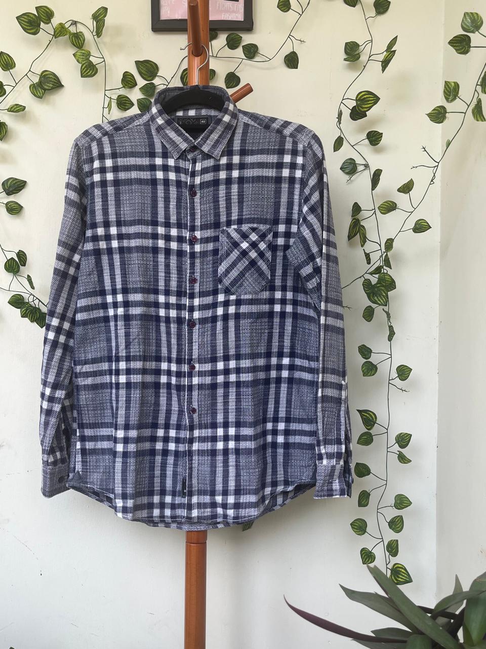 Grey Plaid Full Sleeve Shirt