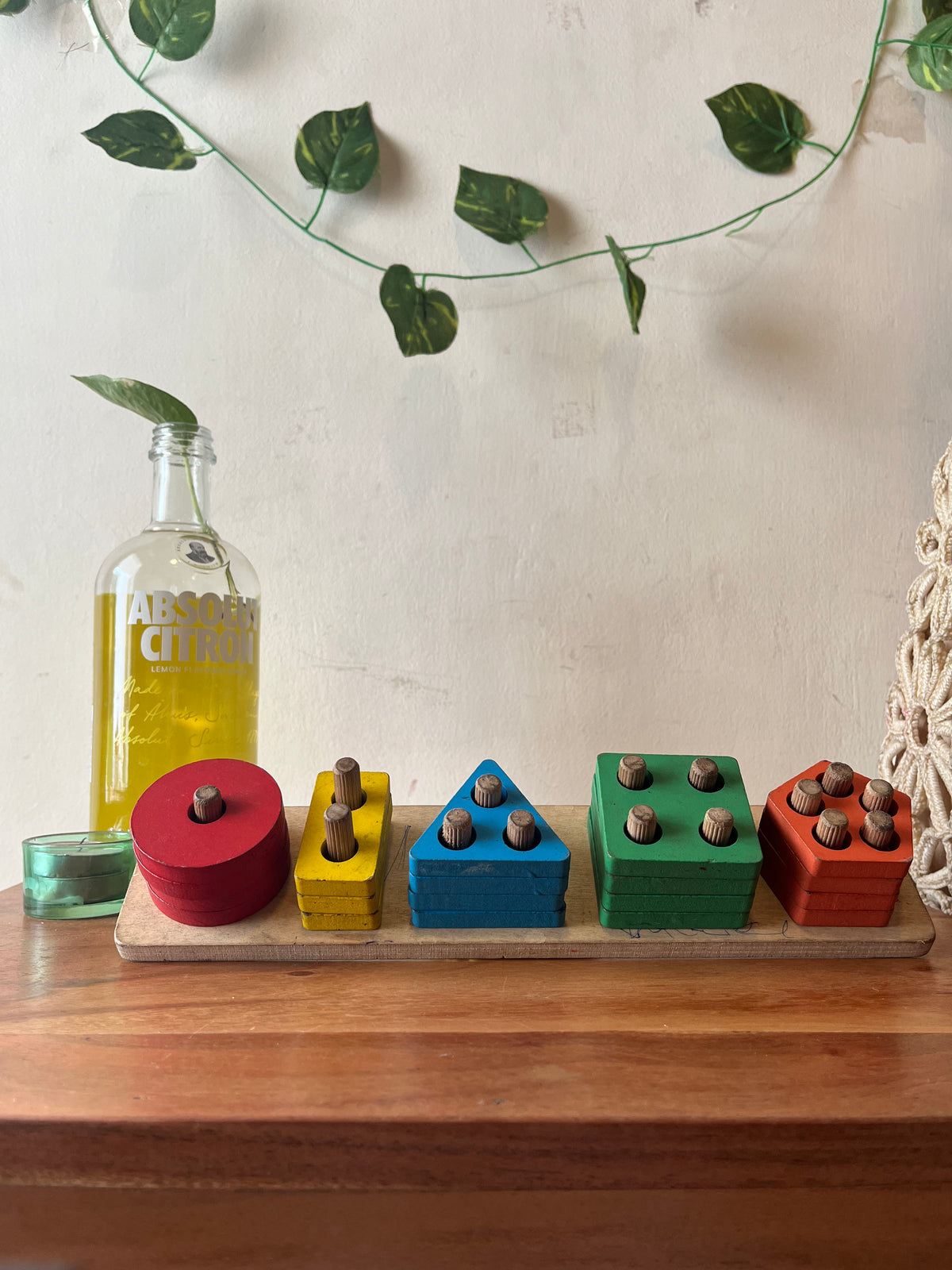 Wooden Shape and Counting Peg Puzzle