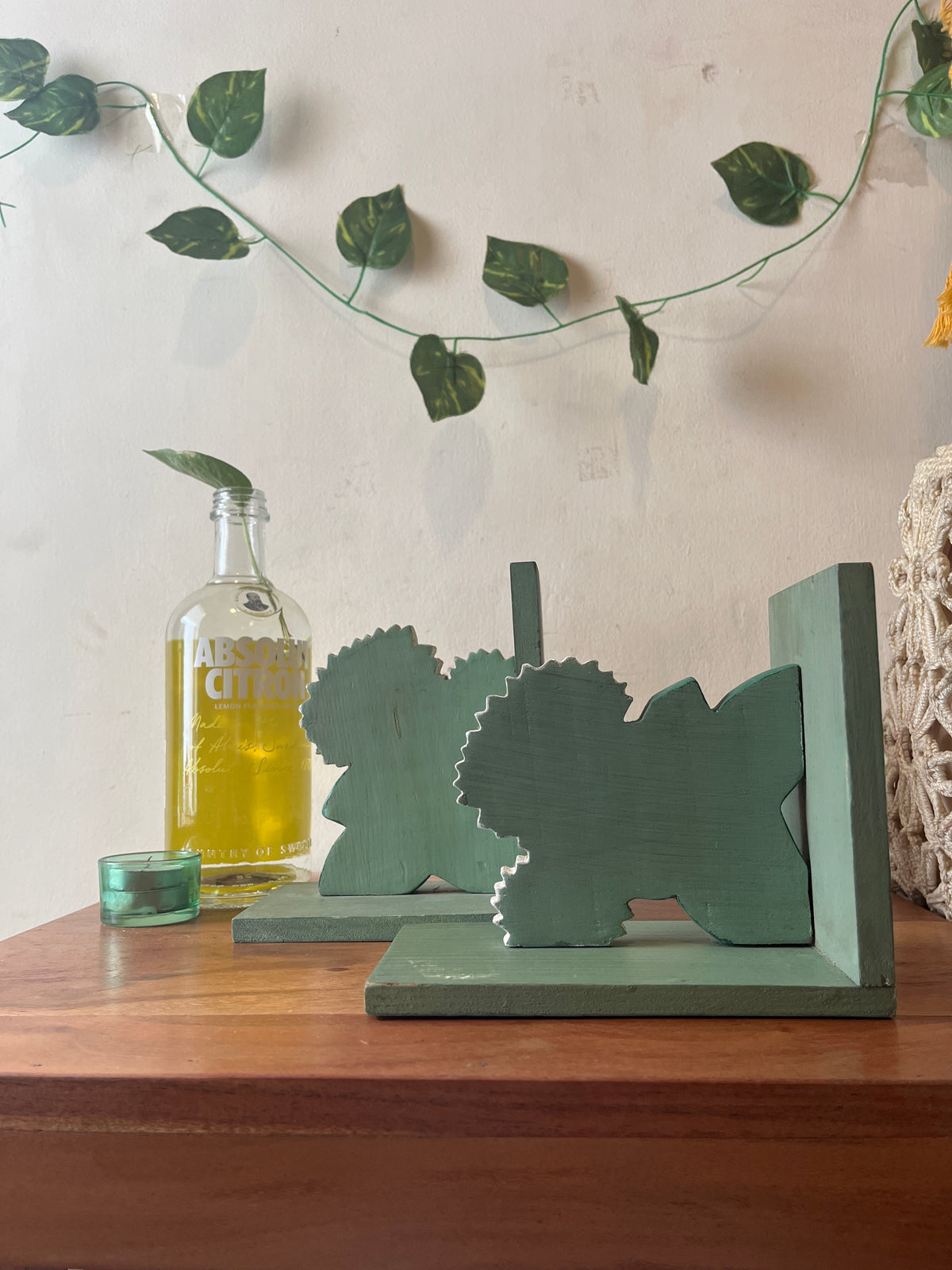 Daisy Flower Wooden Bookends