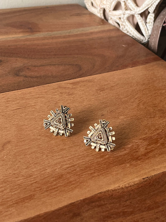 Geometric Gold-Toned Statement Earrings