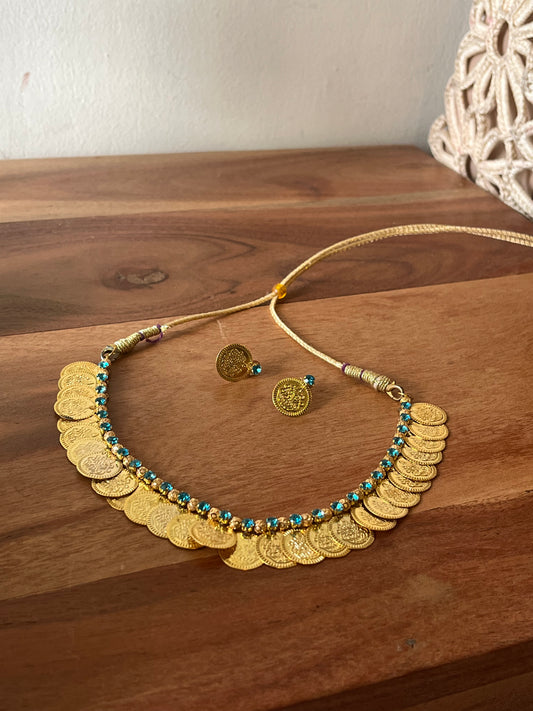 Gold-Toned Coin Necklace Set