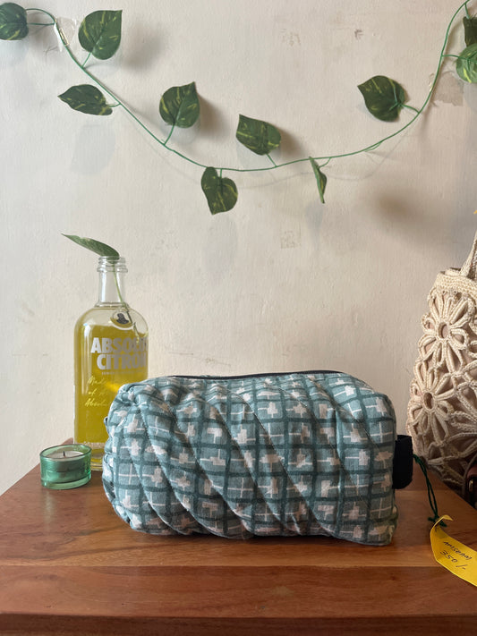 Amsham Handmade Quilted Toiletry Pouch