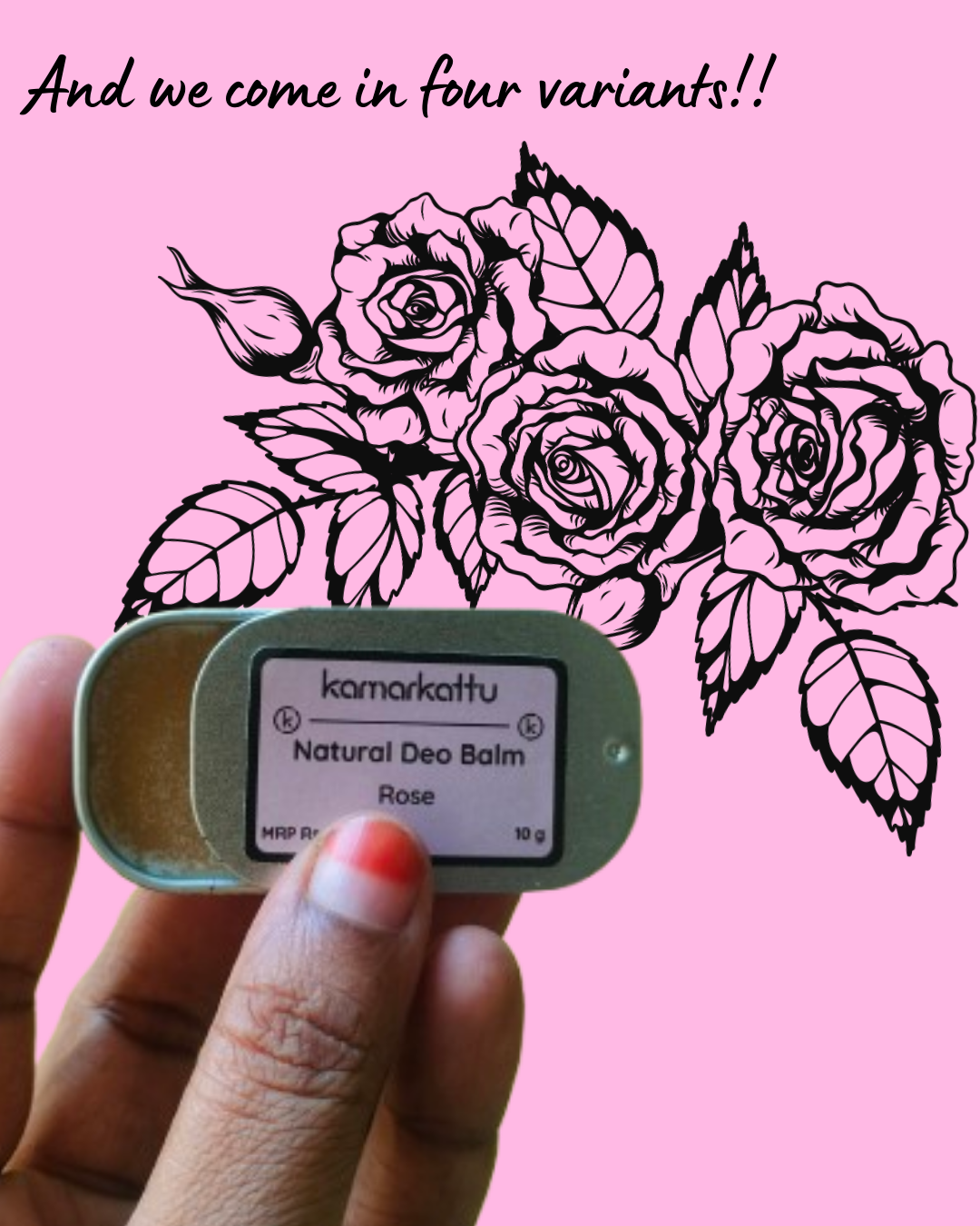 Kamarkattu Natural Deo Balm – Rose