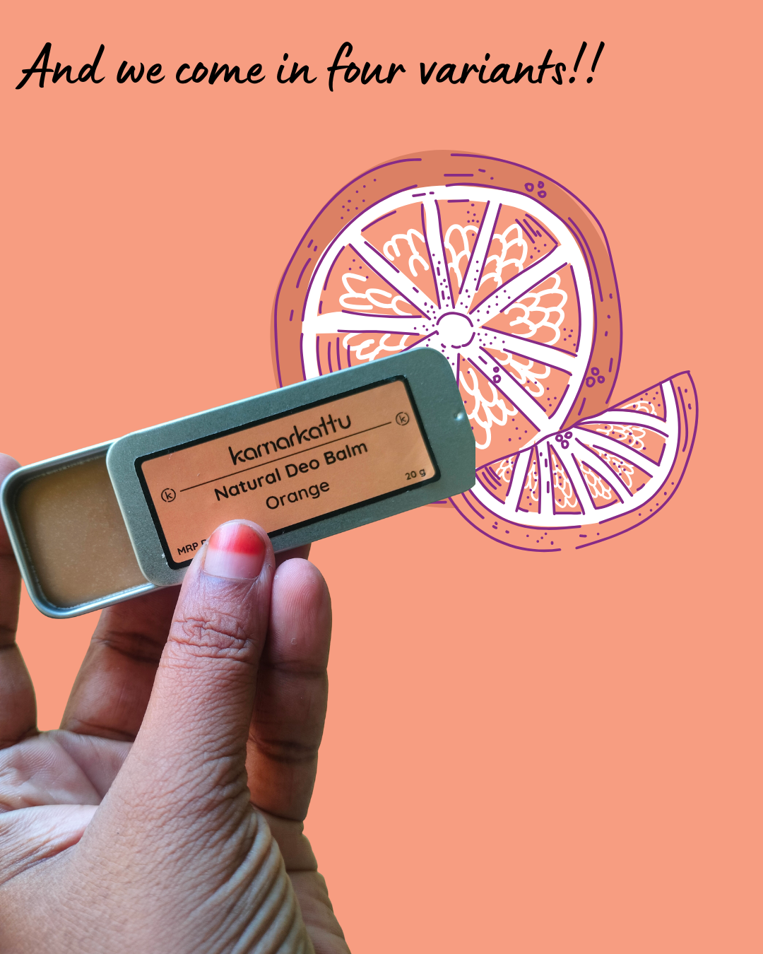 Kamarkattu Natural Deo Balm – Orange
