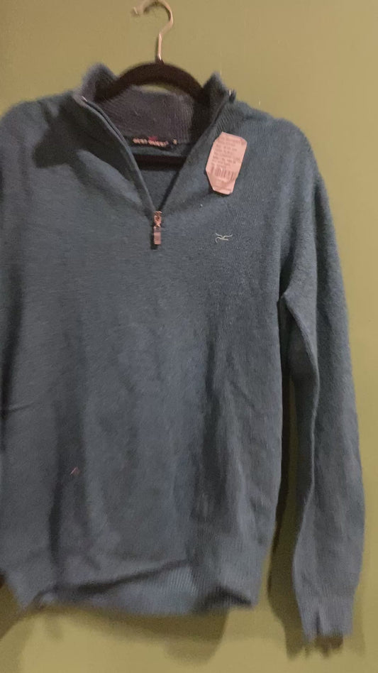 Solid Teal Zip Sweater