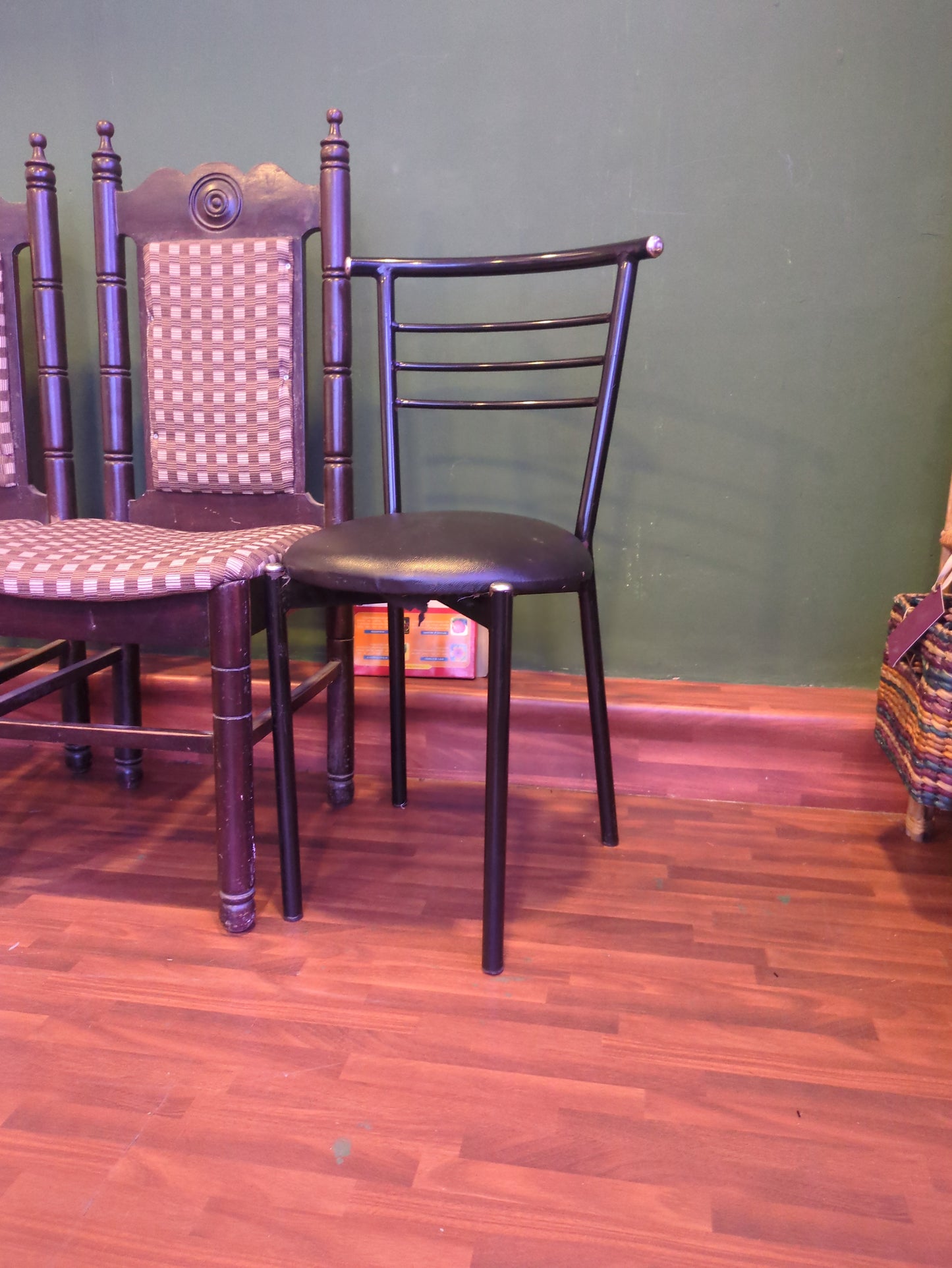 Chair, black, metal
